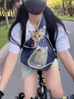 반려동물 외출 가방 싱글 숄더백 가슴 크로스바디백 고양이 강아지 소형견 휴대용 사이드백 사이클링