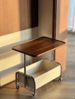 중세 스타일 사이드 테이블, 작은 트롤리 랙, 바퀴 달린 이동식 소파, 모던 심플 커피 테이블, 침대 옆 캐비닛