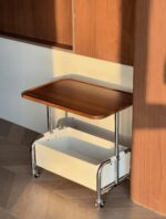 중세 스타일 사이드 테이블, 작은 트롤리 랙, 바퀴 달린 이동식 소파, 모던 심플 커피 테이블, 침대 옆 캐비닛 - 이미지 2