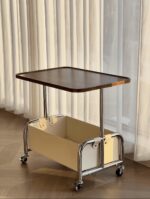 중세 스타일 사이드 테이블, 작은 트롤리 랙, 바퀴 달린 이동식 소파, 모던 심플 커피 테이블, 침대 옆 캐비닛 - 이미지 3