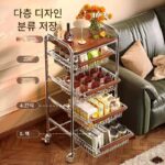 일본 무인양품 스낵 랙 다기능 틈새 카트 과일 및 야채 주방 다층 이동식 수납 랙 - 이미지 2