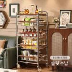 일본 무인양품 스낵 랙 다기능 틈새 카트 과일 및 야채 주방 다층 이동식 수납 랙 - 이미지 5