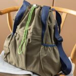 스프링 홈 경량 아웃도어 로 G 경량 방수 나일론 천 대비 색상 핸드헬드 ^ 백팩 여성 69C2 스페셜 - 이미지 3