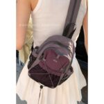 캐주얼 나일론 가슴 가방 여성 가방 2025 새로운 패션 대비 색상 백팩 다용도 백팩 등산 가방