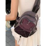 캐주얼 나일론 가슴 가방 여성 가방 2025 새로운 패션 대비 색상 백팩 다용도 백팩 등산 가방 - 이미지 3