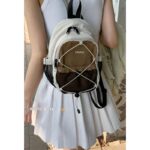 캐주얼 나일론 가슴 가방 여성 가방 2025 새로운 패션 대비 색상 백팩 다용도 백팩 등산 가방 - 이미지 4