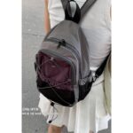 캐주얼 나일론 가슴 가방 여성 가방 2025 새로운 패션 대비 색상 백팩 다용도 백팩 등산 가방 - 이미지 5