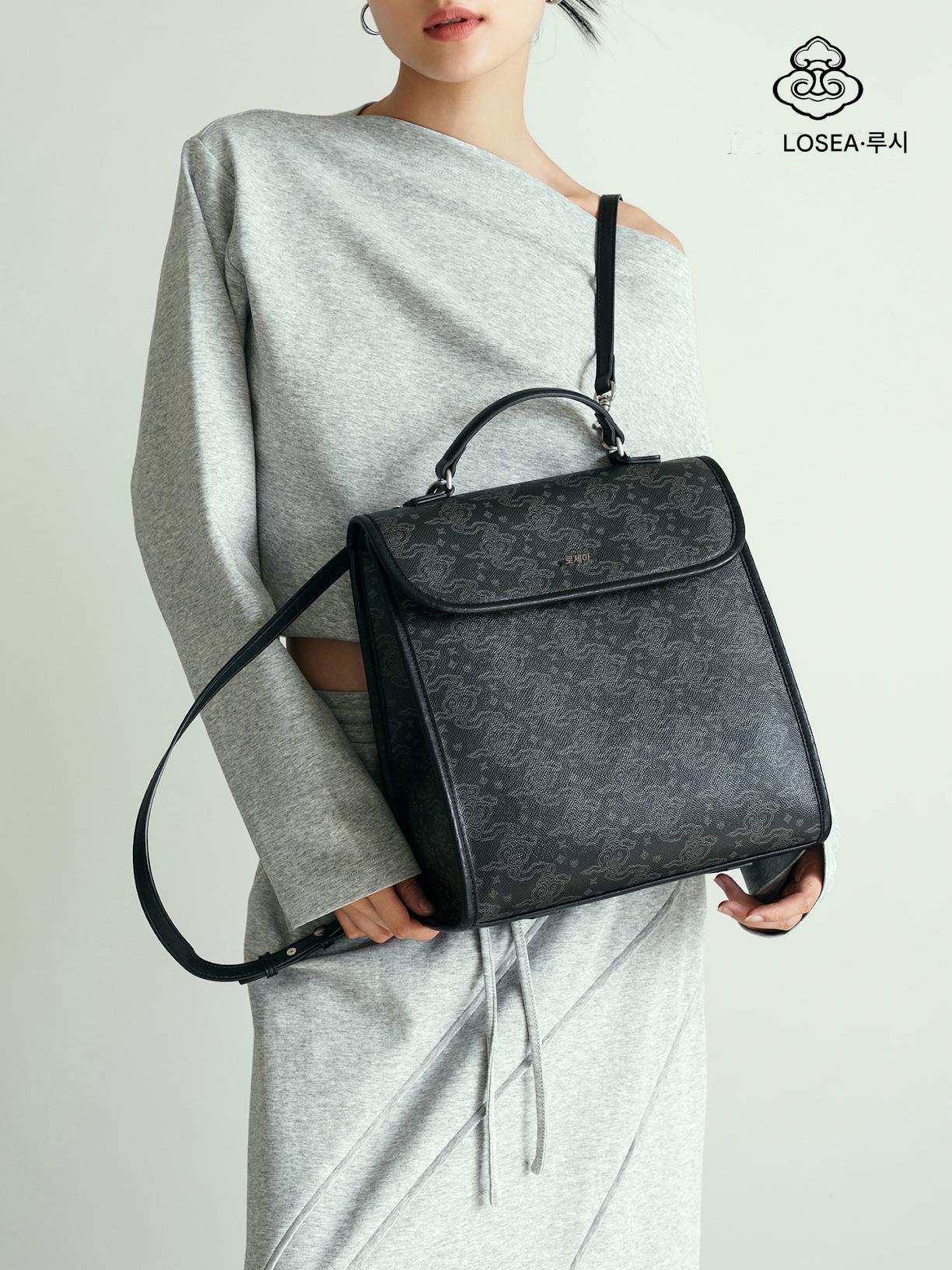 main_947441643949_0 LOSEA Luxi x Chongqing Three Gorges Museum Ruyi 구름 패턴 백팩 여성 신상 중국 스타일 백팩 - 이미지 1