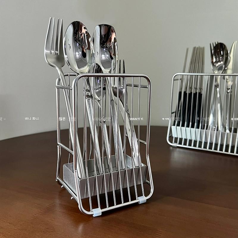 main_947672657507_0 304 스테인리스 스틸 젓가락 홀더 젓가락 통 젓가락 케이지 젓가락 홀더 젓가락 걸이 칼 붙이 보관 상자 배수 통풍 곰팡이 방지 - 이미지 1