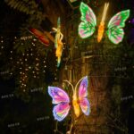 야외 발광 나비 조명 공원 태양열 매달린 나무 조명 경치 좋은 지역 조경 조명 역동적인 곤충 잔디 장식 조명