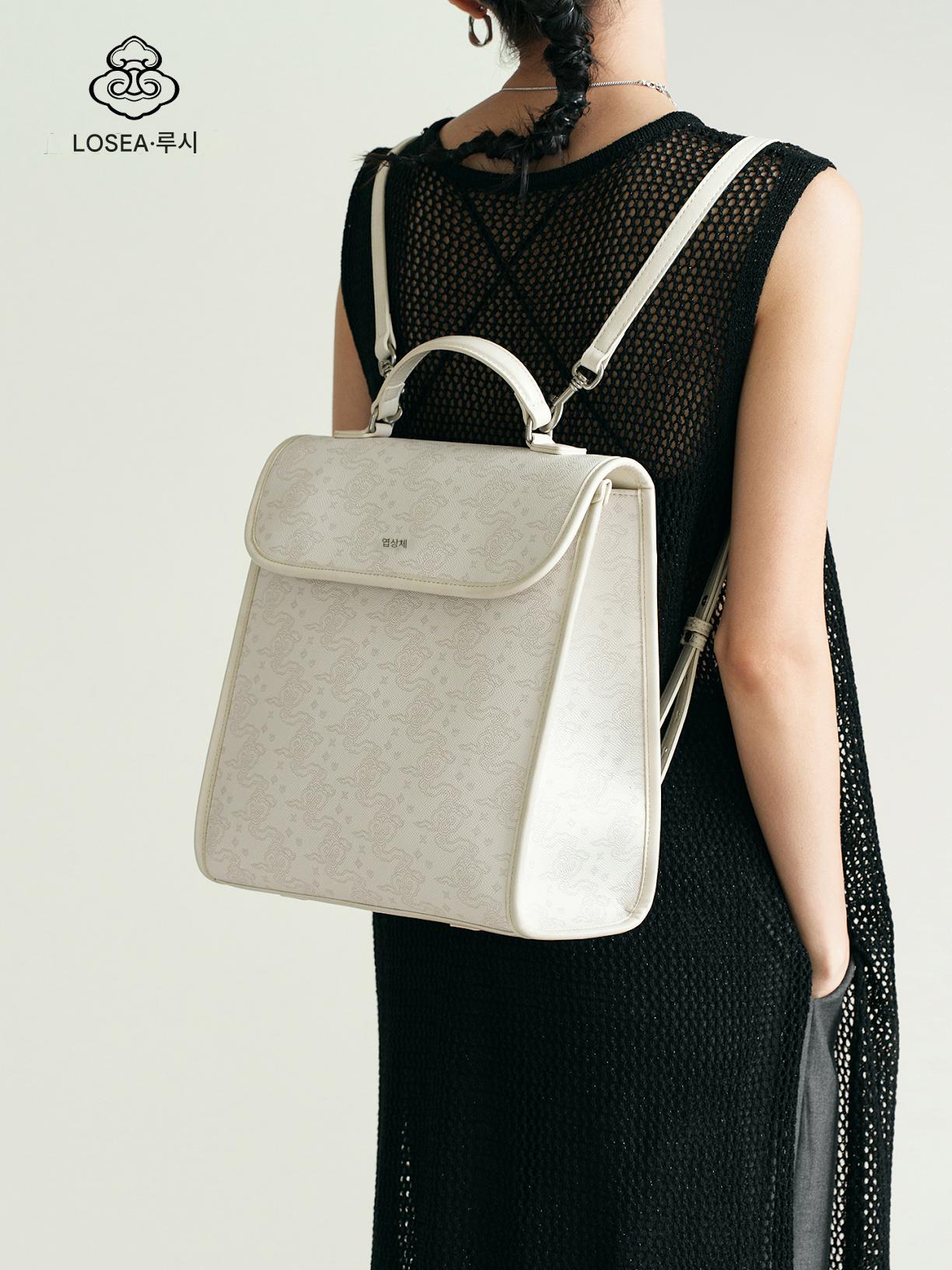 main_949066916442_0 LOSEA Luxi x Chongqing Three Gorges Museum Ruyi Cloud Pattern Backpack Female 2025 New National Style Backpack - 이미지 1