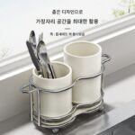 웰맥스 젓가락 보관함 가정용 젓가락 튜브 주방 배수구 보관 숟가락 간편 바구니 식기 보관 선반 - 이미지 3