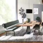 북유럽풍의 가벼운 고급 패브릭 식탁과 의자, 산업 스타일 등받이 거실 코너 벤치, 디자이너 모델 룸 롱 벤치 - 이미지 2