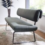 북유럽풍의 가벼운 고급 패브릭 식탁과 의자, 산업 스타일 등받이 거실 코너 벤치, 디자이너 모델 룸 롱 벤치 - 이미지 3