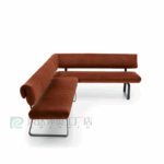 북유럽풍의 가벼운 고급 패브릭 식탁과 의자, 산업 스타일 등받이 거실 코너 벤치, 디자이너 모델 룸 롱 벤치 - 이미지 5