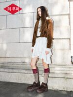 [멍쯔이 스타일] 리쿠퍼 레트로 첼시 부츠 여성 2025년 가을 겨울 신상품 두꺼운 밑창 앵클 부츠 - 이미지 2