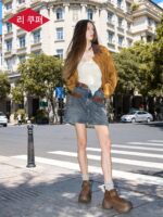 [멍쯔이 스타일] 리쿠퍼 레트로 첼시 부츠 여성 2025년 가을 겨울 신상품 두꺼운 밑창 앵클 부츠 - 이미지 4