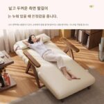 싱글 접이식 침대 견고한 원목 이중 용도 다기능 소파 침대 홈 오피스 낮잠 리클라이너 야간용 동반 침대 - 이미지 2