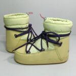 패션 스노우 부츠 여성용 두꺼운 밑창 미끄럼 방지 레이스업 문 부츠 유럽 스테이션 뚱뚱한 머리 못생긴 귀여운 코튼 부츠 다운 천 스키 부츠