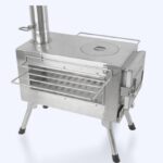 새로운 스테인리스 스틸 텐트 스토브 무연 편리 접이식 3차원 양면 유리창 스타일 난방 야외 스토브 - 이미지 3