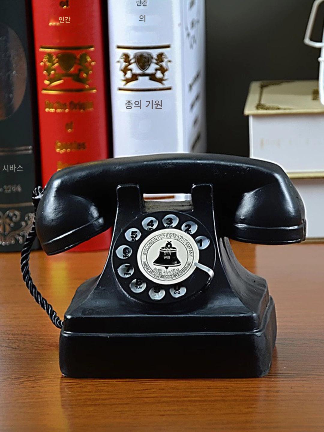 main_963110050514_0 오래된 복고풍 전화 장식 턴테이블 유선전화 모델 향수 어린 옛 물건 상하이 골동품 영화 소품 - 이미지 1