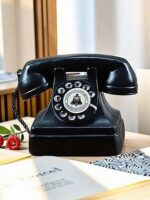 오래된 복고풍 전화 장식 턴테이블 유선전화 모델 향수 어린 옛 물건 상하이 골동품 영화 소품 - 이미지 2
