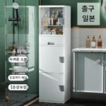 욕실 수납장 욕실 다층 선반 바닥형 변기 방수 세탁기 측면 좁은 캐비닛 수납장