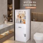 욕실 수납장 욕실 다층 선반 바닥형 변기 방수 세탁기 측면 좁은 캐비닛 수납장 - 이미지 4