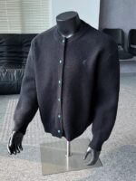 남성용 청록색 포니 자수 니트 카디건 재킷 봄 가을 트렌디 브랜드 루즈 야구 재킷 회색 짧은 재킷 - 이미지 4