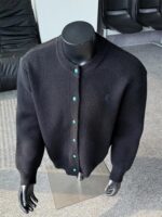 남성용 청록색 포니 자수 니트 카디건 재킷 봄 가을 트렌디 브랜드 루즈 야구 재킷 회색 짧은 재킷 - 이미지 5