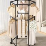 독일 수입 간편 옷 건조대 바닥 홈 발코니 실내 다기능 회전 이동식 옷 건조대 - 이미지 2