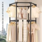 독일 수입 간편 옷 건조대 바닥 홈 발코니 실내 다기능 회전 이동식 옷 건조대 - 이미지 4