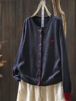 강아지 자수 니트 카디건 재킷 얇은 섹션 초가을 2025 기질 캐주얼 6 캐시미어 싱글 브레스트 아우터 스웨터