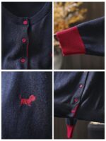 강아지 자수 니트 카디건 재킷 얇은 섹션 초가을 2025 기질 캐주얼 6 캐시미어 싱글 브레스트 아우터 스웨터 - 이미지 2