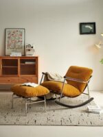 디자이너 소파 의자 거실 앤틱 스타일 홈스테이 로킹 의자 발코니 라운지 의자 홈 소형 아파트 레저 싱글 의자