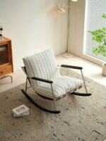 디자이너 소파 의자 거실 앤틱 스타일 홈스테이 로킹 의자 발코니 라운지 의자 홈 소형 아파트 레저 싱글 의자 - 이미지 2