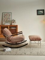 디자이너 소파 의자 거실 앤틱 스타일 홈스테이 로킹 의자 발코니 라운지 의자 홈 소형 아파트 레저 싱글 의자 - 이미지 4