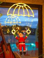 크리스마스 장식 조명 사다리 산타클로스 인형 낙하산 창문 문 걸이 파티 하우스 장식 조명 - 이미지 4