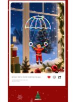 크리스마스 장식 조명 사다리 산타클로스 인형 낙하산 창문 문 걸이 파티 하우스 장식 조명 - 이미지 5