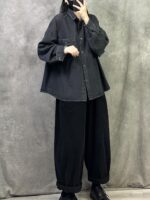 오리지널 레트로 재킷 가을 2025 새로운 데님 셔츠 여성 가볍고 고급스러운 고급 기질 느슨한 큰 사이즈 캐주얼 - 이미지 3