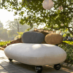 심플 모던 패브릭 소파 북유럽 크리에이티브 컬러 매칭 등받이 벤치 디자이너 홈스테이 호텔 레저 부스 - 이미지 2