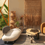 심플 모던 패브릭 소파 북유럽 크리에이티브 컬러 매칭 등받이 벤치 디자이너 홈스테이 호텔 레저 부스 - 이미지 3