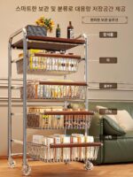 앤틱 주방 트롤리 랙 다기능 과일 및 야채 바구니 간식 ​​다층 풀아웃 이동식 보관함 - 이미지 4