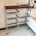 중고 소형 카트 거실 이동식 간식 보관 선반 가정용 너도밤나무 보관 바구니 주방 선반 공장 직접 판매 - 이미지 3