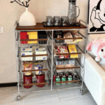 중고 소형 카트 거실 이동식 간식 보관 선반 가정용 너도밤나무 보관 바구니 주방 선반 공장 직접 판매 - 이미지 4