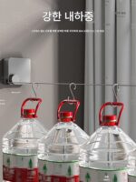 보이지 않는 빨랫줄 호텔 실내 및 실외 펀치 없는 발코니 욕실 옷 건조대 망원형 랙 이불 건조 - 이미지 5