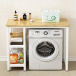 드럼 위에 세탁기 선반을 설치하여 T자형 캐비닛을 차단하고 발코니에 변기 세면대 선반을 쌓아서 수납할 수 있는 선반을 설치했습니다. - 이미지 2