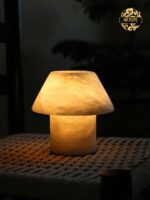 스페인산 천연 대리석 버섯 테이블 램프 북유럽 침실 침대 옆 램프 디자이너 전시장 서재 고급 분위기 램프 - 이미지 2