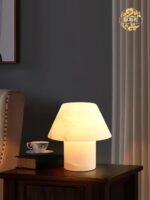 스페인산 천연 대리석 버섯 테이블 램프 북유럽 침실 침대 옆 램프 디자이너 전시장 서재 고급 분위기 램프 - 이미지 4