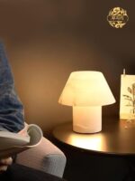 스페인산 천연 대리석 버섯 테이블 램프 북유럽 침실 침대 옆 램프 디자이너 전시장 서재 고급 분위기 램프 - 이미지 5